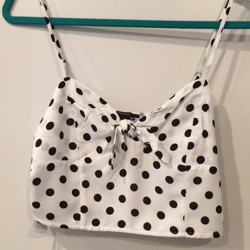 Forever 21 Polka Dot Woven Crop Top